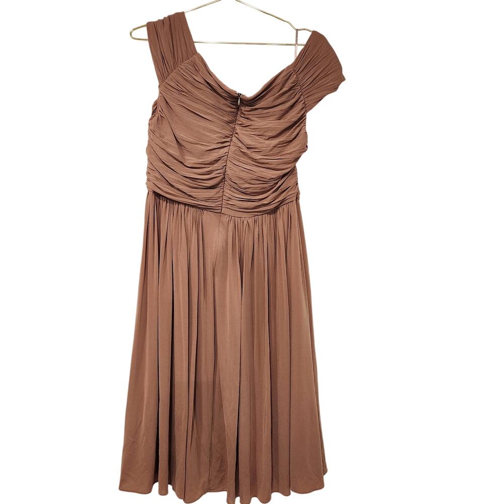 J.Crew Matilda fluid knit taupe pleated dress size 12 - Picture 5 of 8